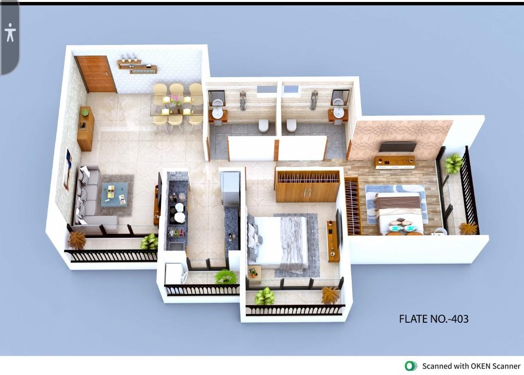 2 BHK Floor Plan