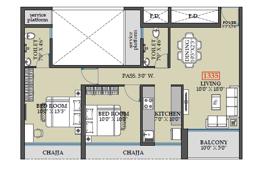 2 BHK Plan